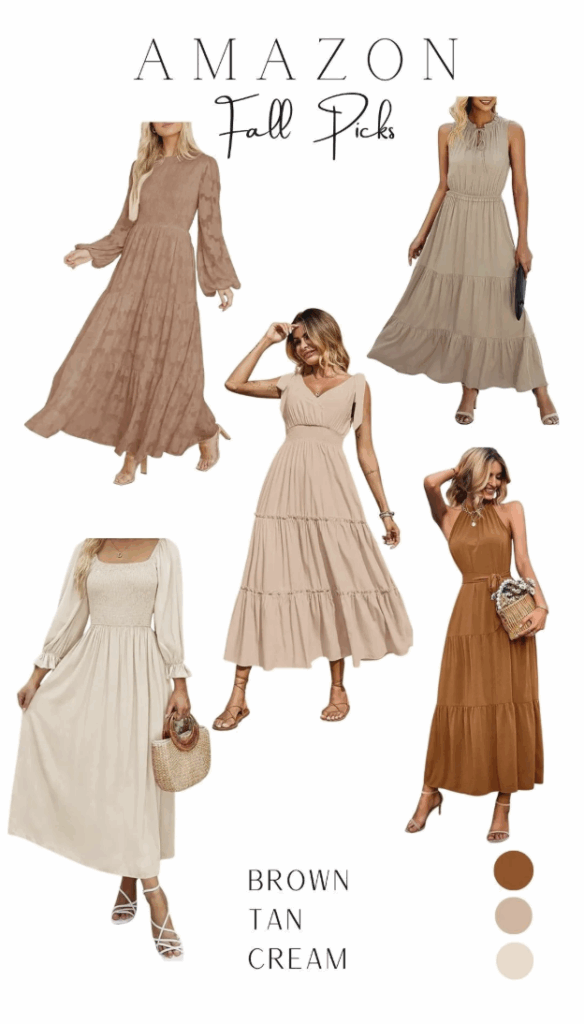 collection of dresses for wardrobe options in the fall